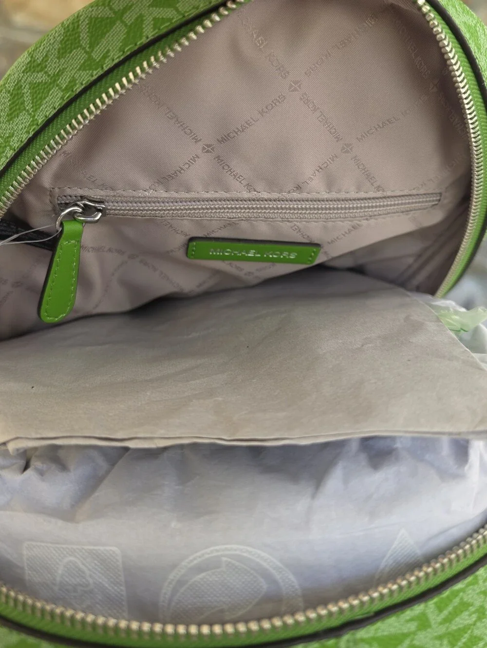 Michael Kors Rhea Logo Medium Green Backpack